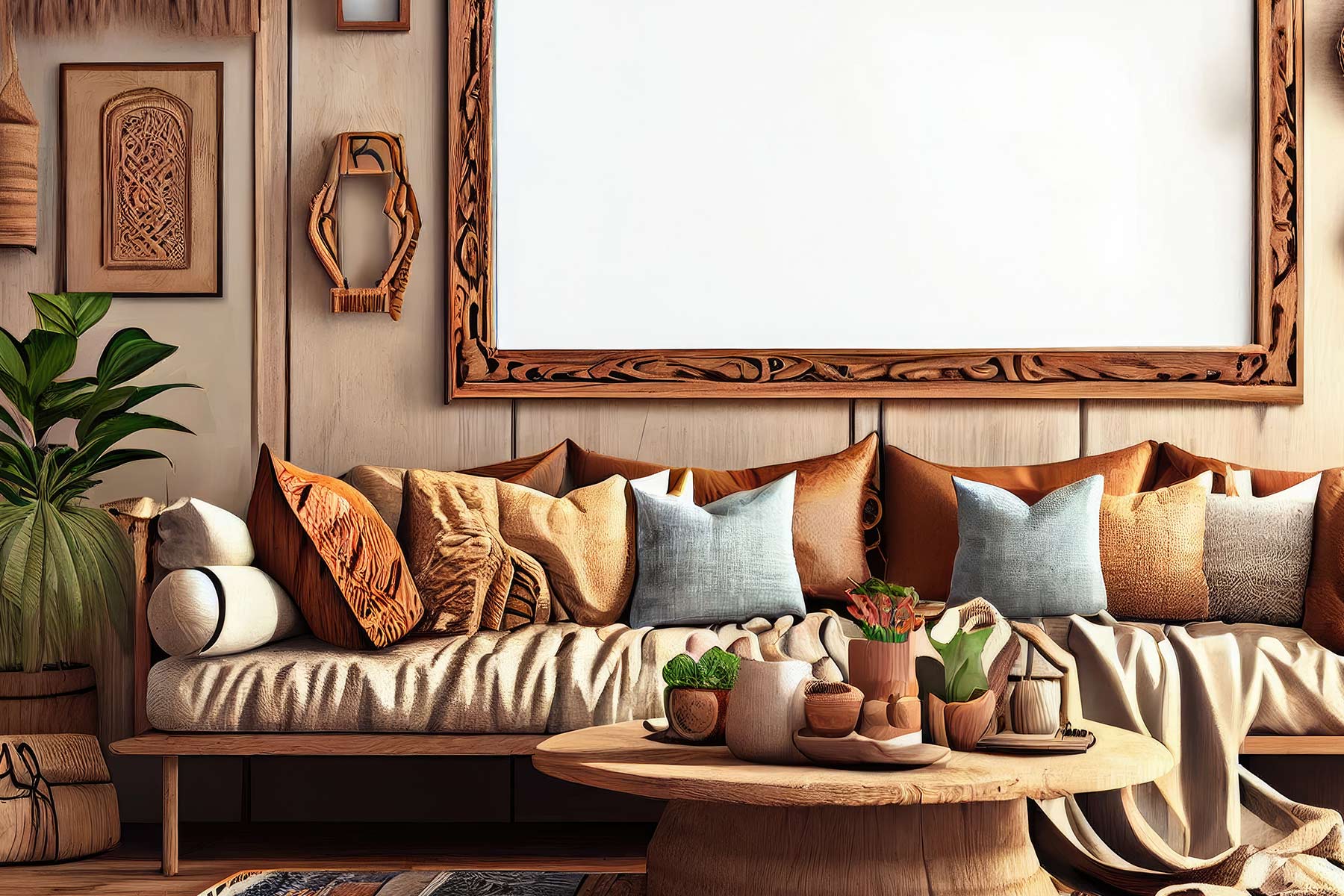 AI suggesting artwork and décor options based on user preferences.